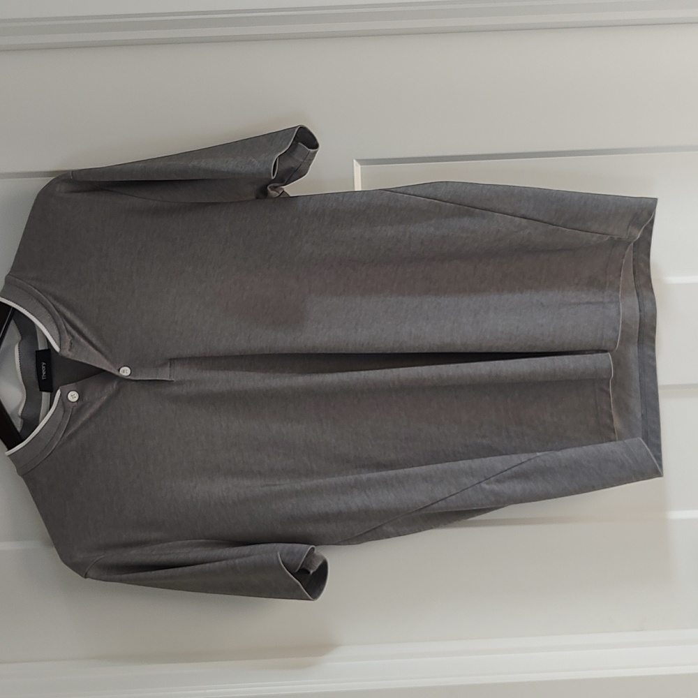 Theory Men's collarless polo shirt
